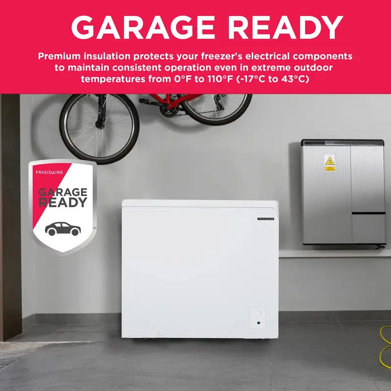 Frigidaire 3.5 Cu. Ft. Chest Freezer, Garage Ready, White, External Temp Control