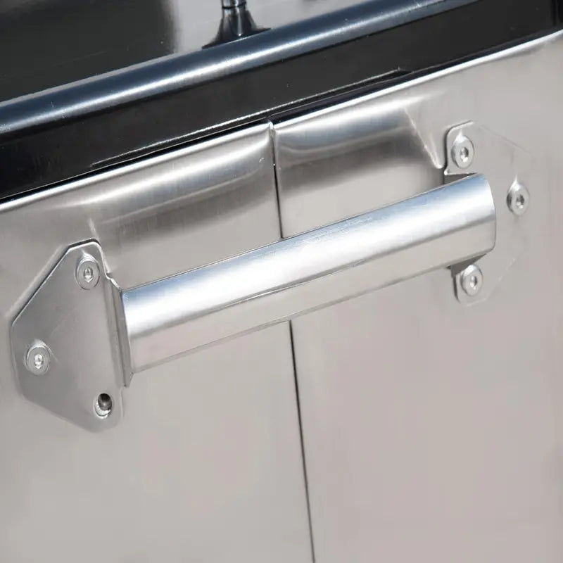 80-Quart Portable Rolling Steel Cooler with Heavy-Duty Wheels