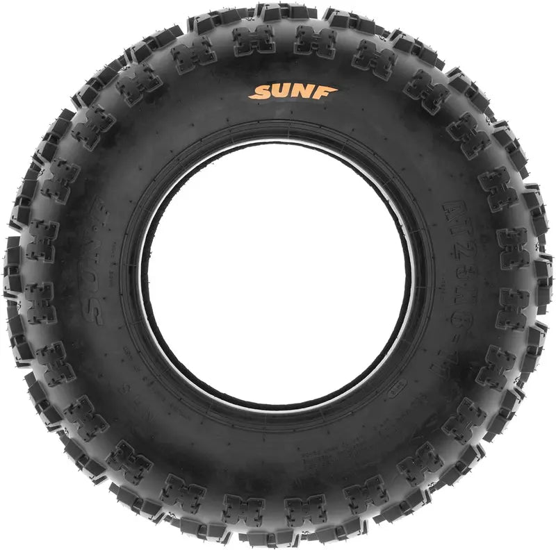 SunF A027 4-Pack ATV UTV Knobby Sport Tires, 22×7-10 Front & 20×10-9 Rear, 6-Ply Tubeless