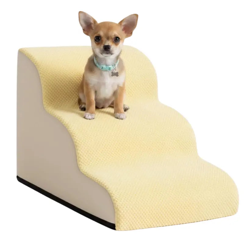 Curved Foam Pet Stairs for Beds and Sofas 5-Step, 28.7-Inch Height