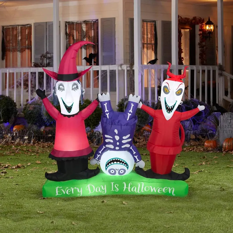 Gemmy Multicolor Inflatable Halloween Prop Featuring Lock, Shock, and Barrel Characters
