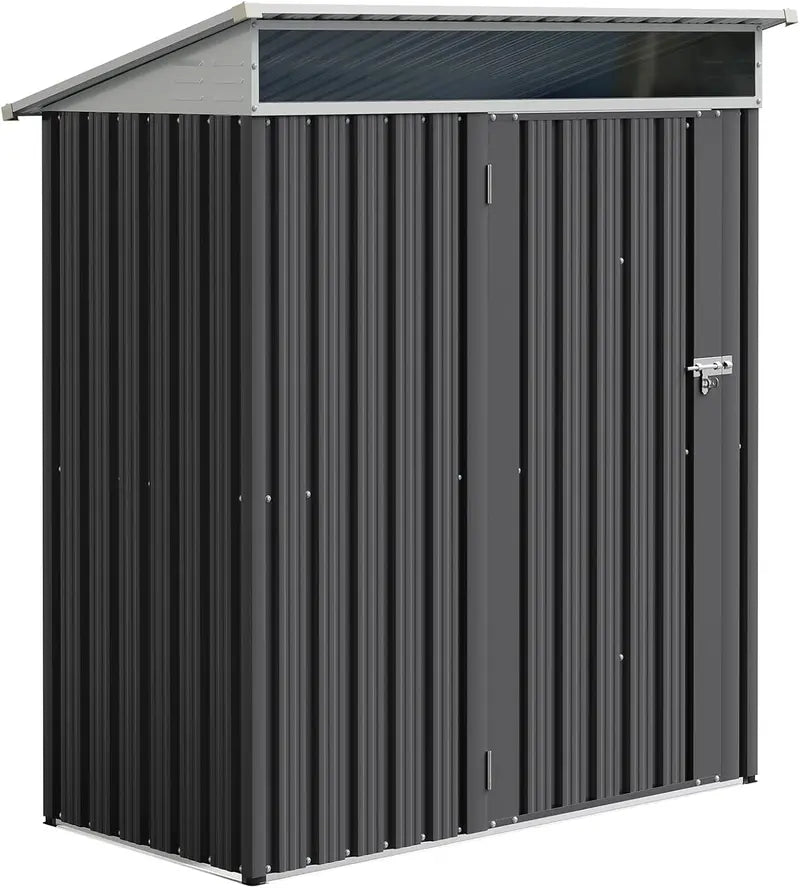 JYQAQA 6x4ft Waterproof Metal Garden Shed Rugged Outdoor Storage for Yard Tools