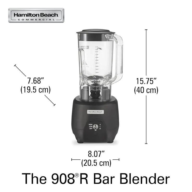 Hamilton Beach HBB908R 44 oz Bar Blender 1 HP, 2-Speed Commercial Grade