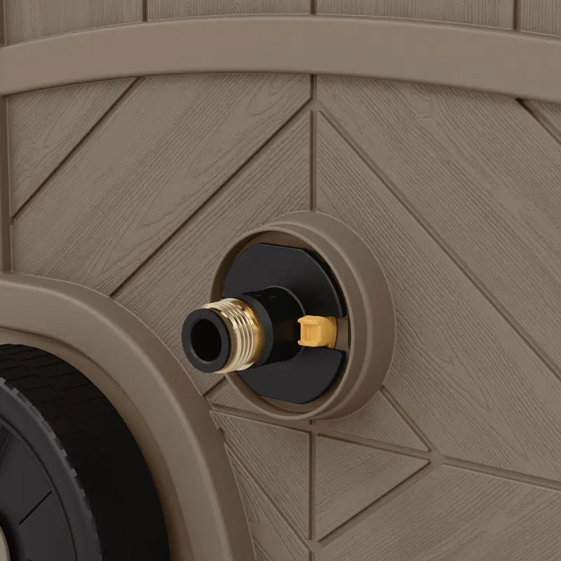 Suncast WST150 Free Standing Hideaway Hose Reel, Taupe, Hose 150′