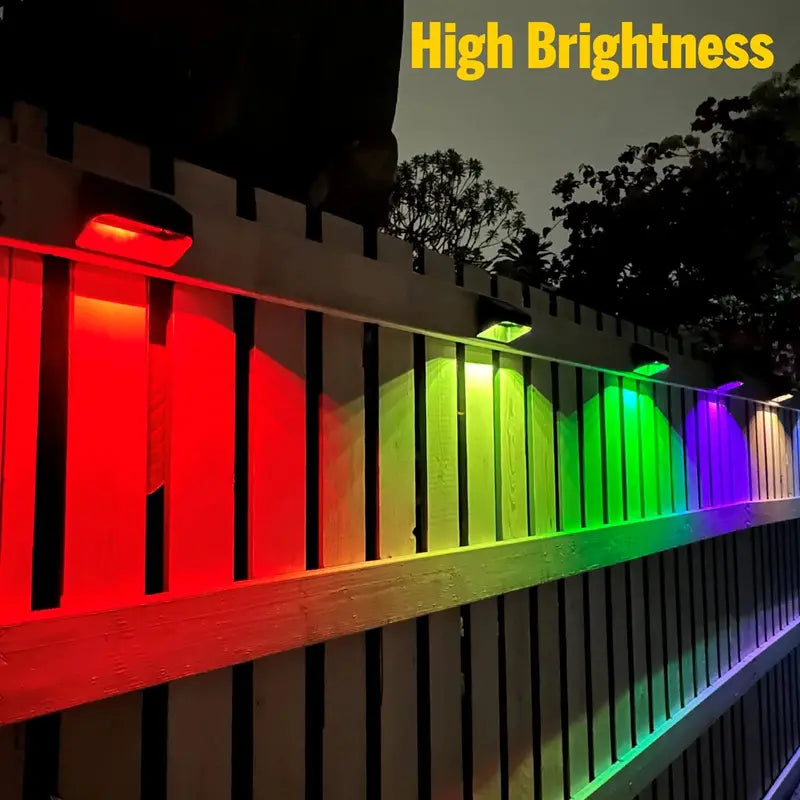 FLITI Solar Fence Lights 12 Pack, RGB 8 Colors, High Brightness, Auto Switch, IP65 Waterproof