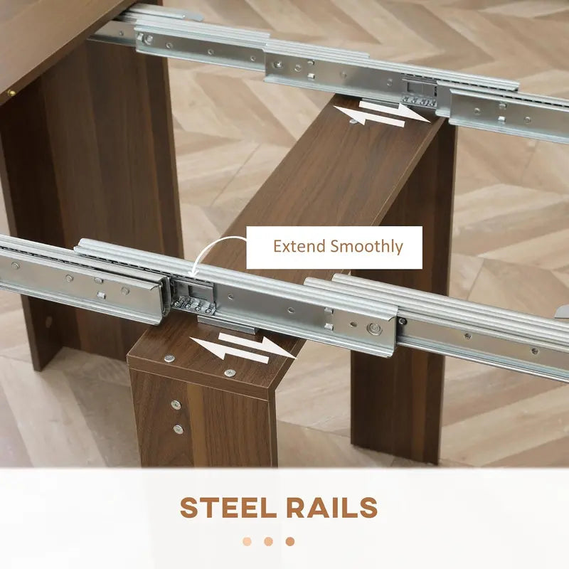 White Expandable Dining Table Space-Smart Extendable Design Seats Up to Six People