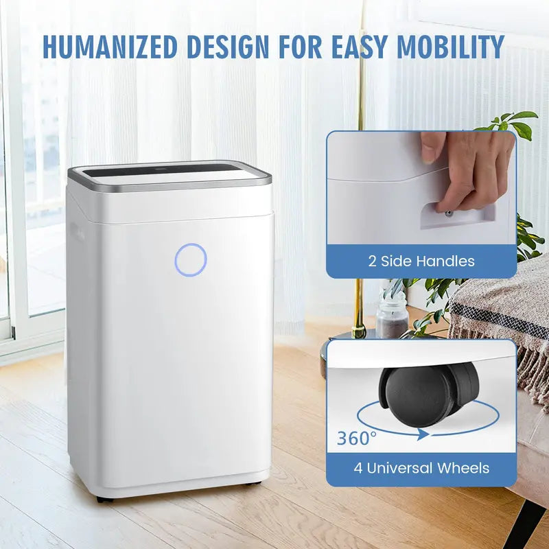 60-Pint High-Capacity Dehumidifier for Spaces up to 4000 Sq. Ft Digital Display & Large Tank