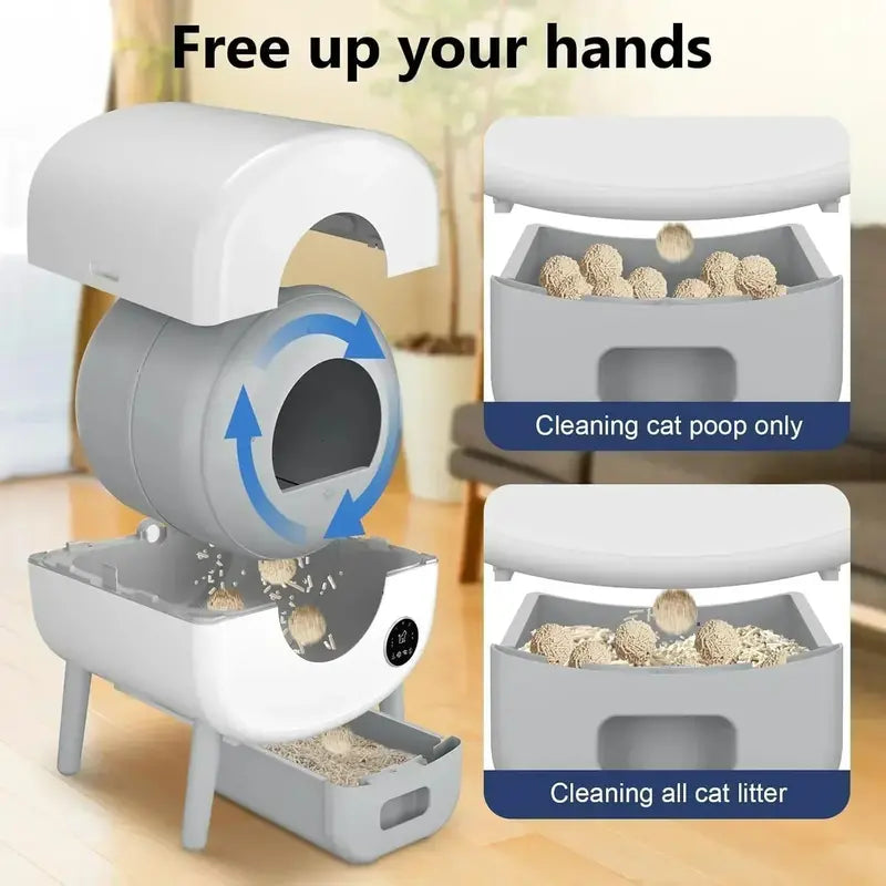 Large-Capacity Self-Cleaning Cat Litter Box Automatic Scooping, Odor-Controlled for Multi-Cat Homes