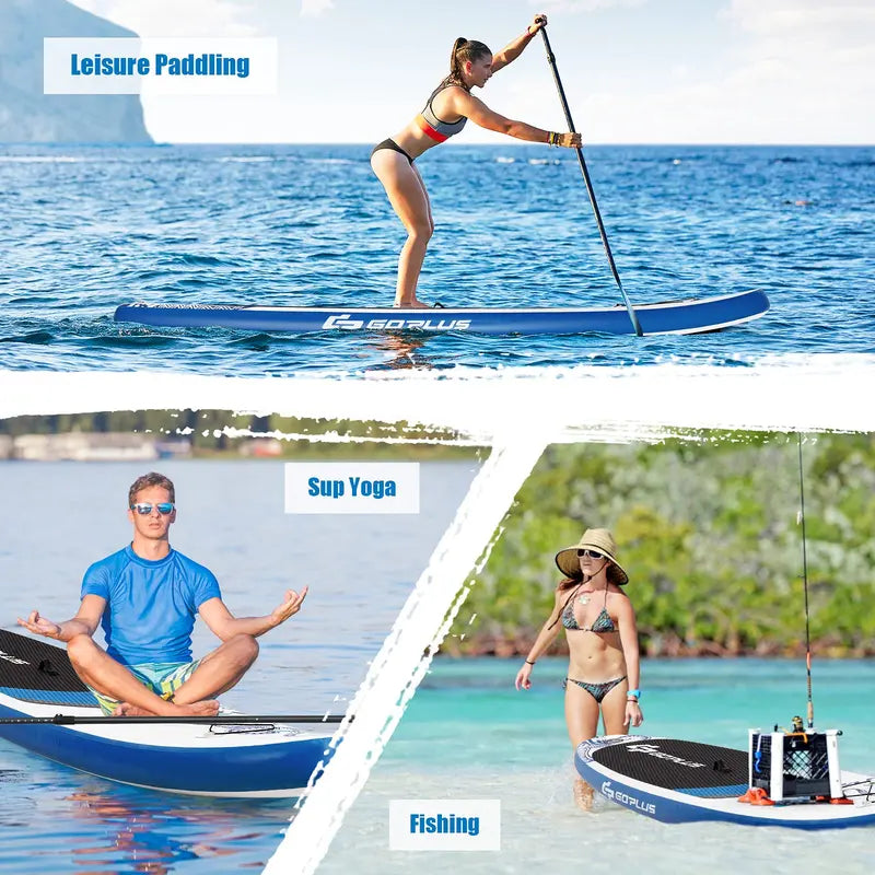 10.5- or 11-Foot Inflatable SUP 6.5-Inch Thick Stand-Up Paddle Board with Carry Bag