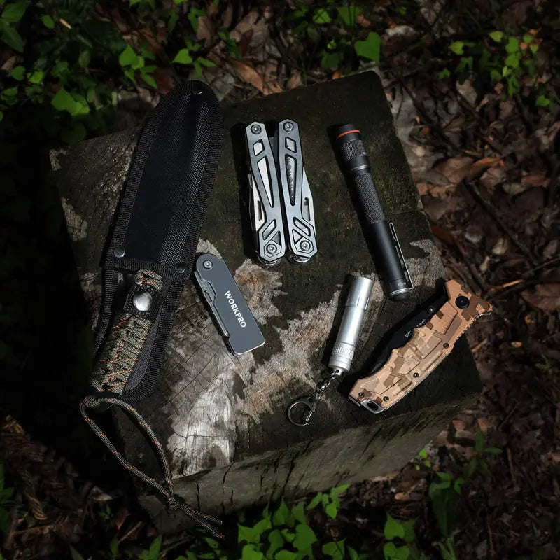 WORKPRO 3-Piece Quick-Change Folding Utility Knife Set with Belt Clips