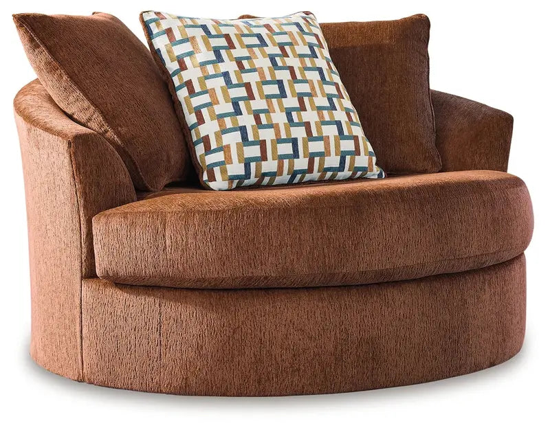 Extra-Wide Swiveling Accent Chair with 360° Rotation and Upholstered Comfort