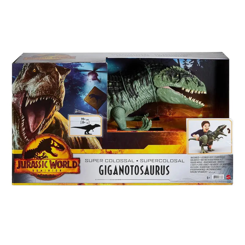 Jurassic World Dominion Giganotosaurus Action Figure Super Colossal 14″ Tall, 3″ Long, Fully Posable Dinosaur Toy for Ages 4+
