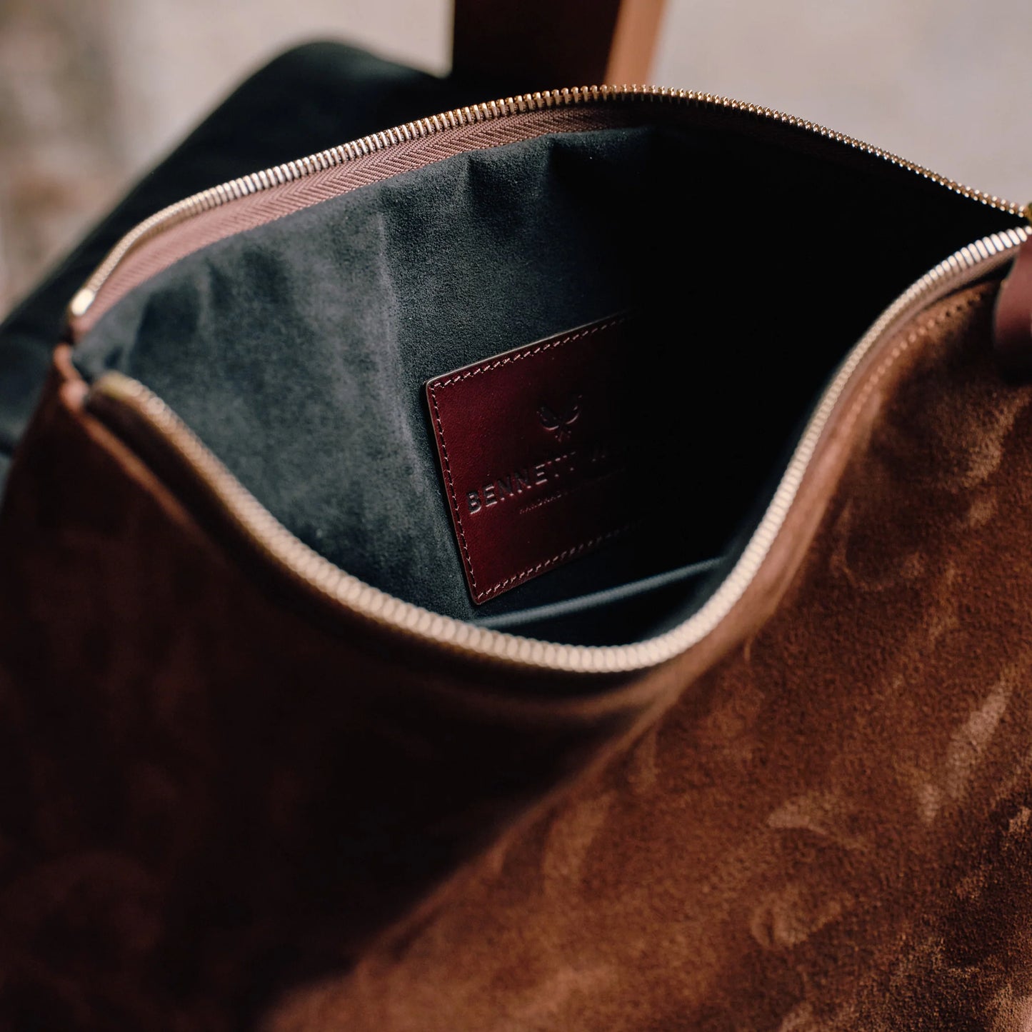 Suede Flight Pouch - Tobacco Brown