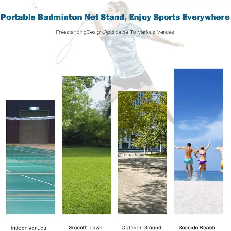 Multi-Sport Portable Net Adjustable for Badminton, Pickleball, Volleyball, Tennis & Training