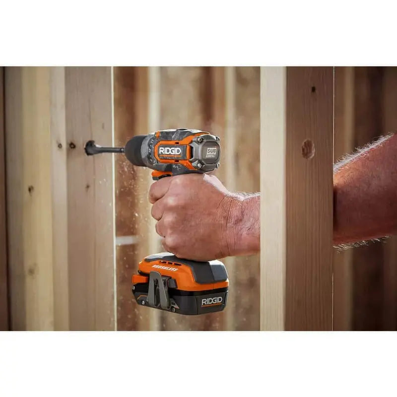 RIDGID 18V SubCompact Brushless Cordless 8-Tool Combo Kit with (2) 2.0 Ah Batteries, 4.0 Ah Battery, Charger, and Bag R96262N