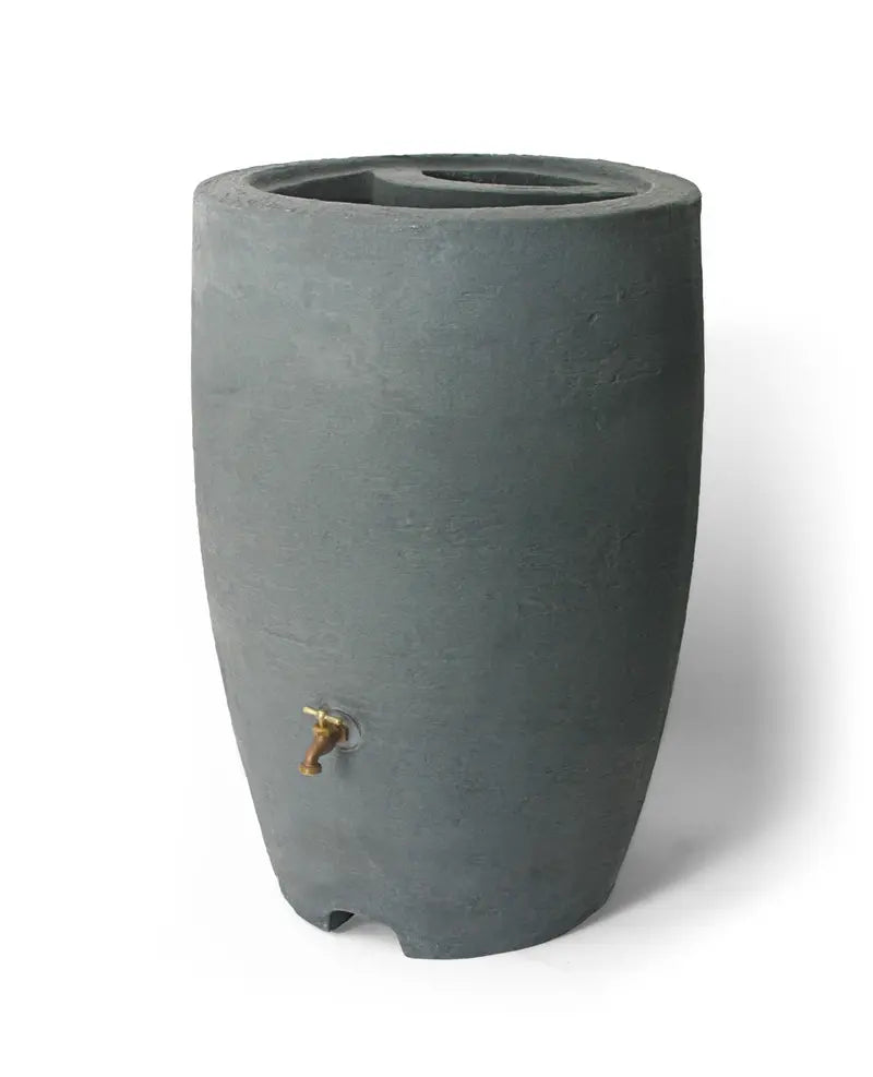 Algreen Products 50 gal. Gray Plastic and Brass Rain Barrel