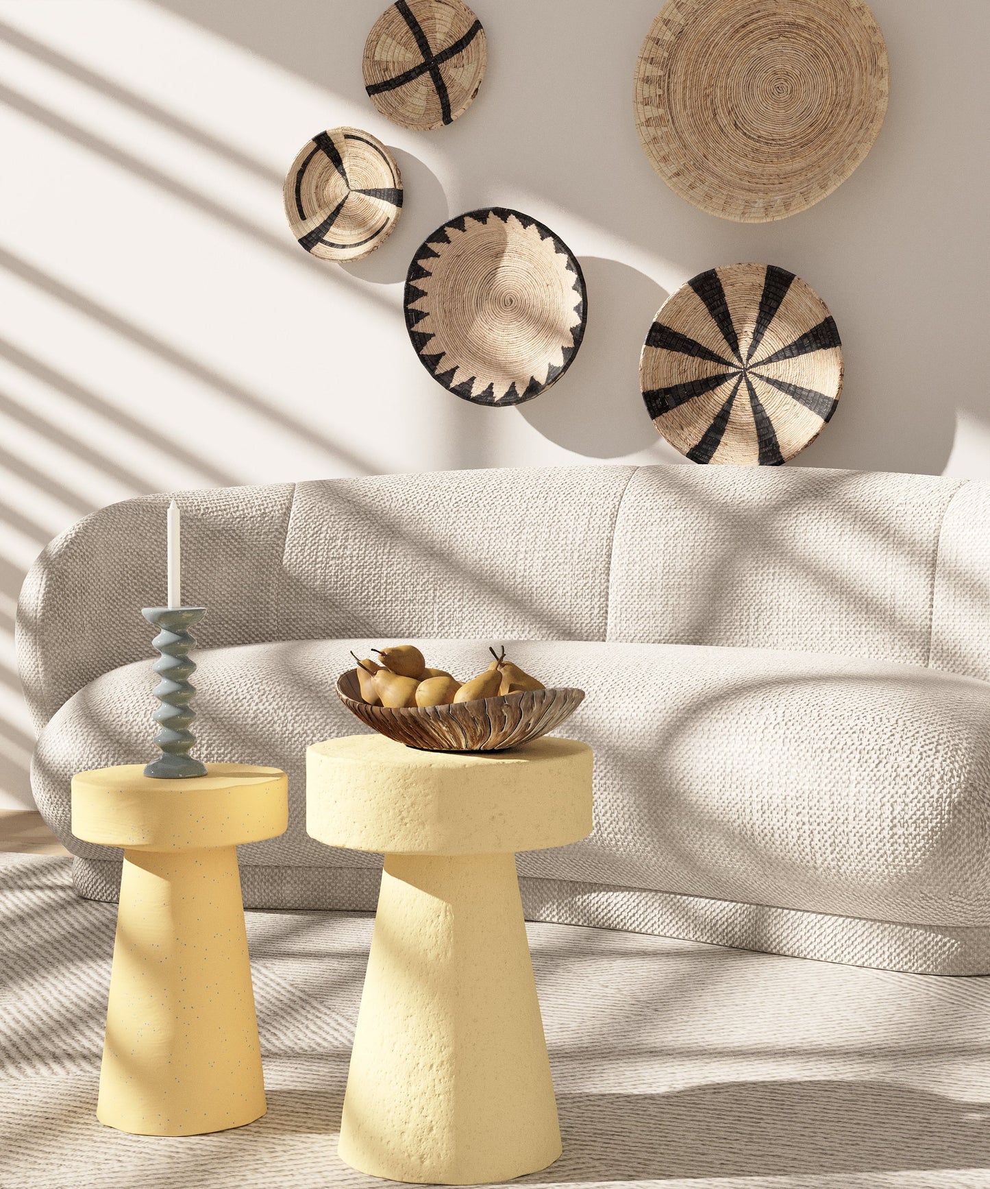 Petite table d appoint ronde design en magn sie mouchet e de bleu An mone