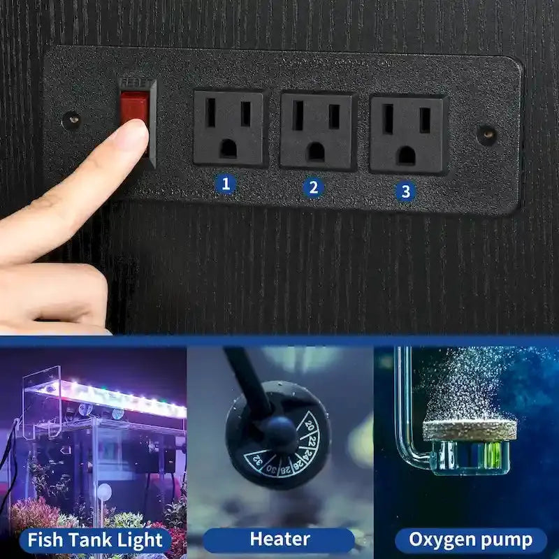 Moasis Aquarium Stand 4050 Gallon Fish Tank Cabinet with Built-In Power Outlets