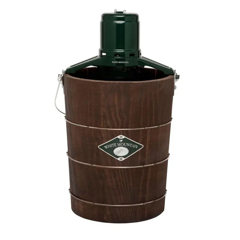 White Mountain Electric Ice Cream Maker 6-Quart Green & Brown Retro Design
