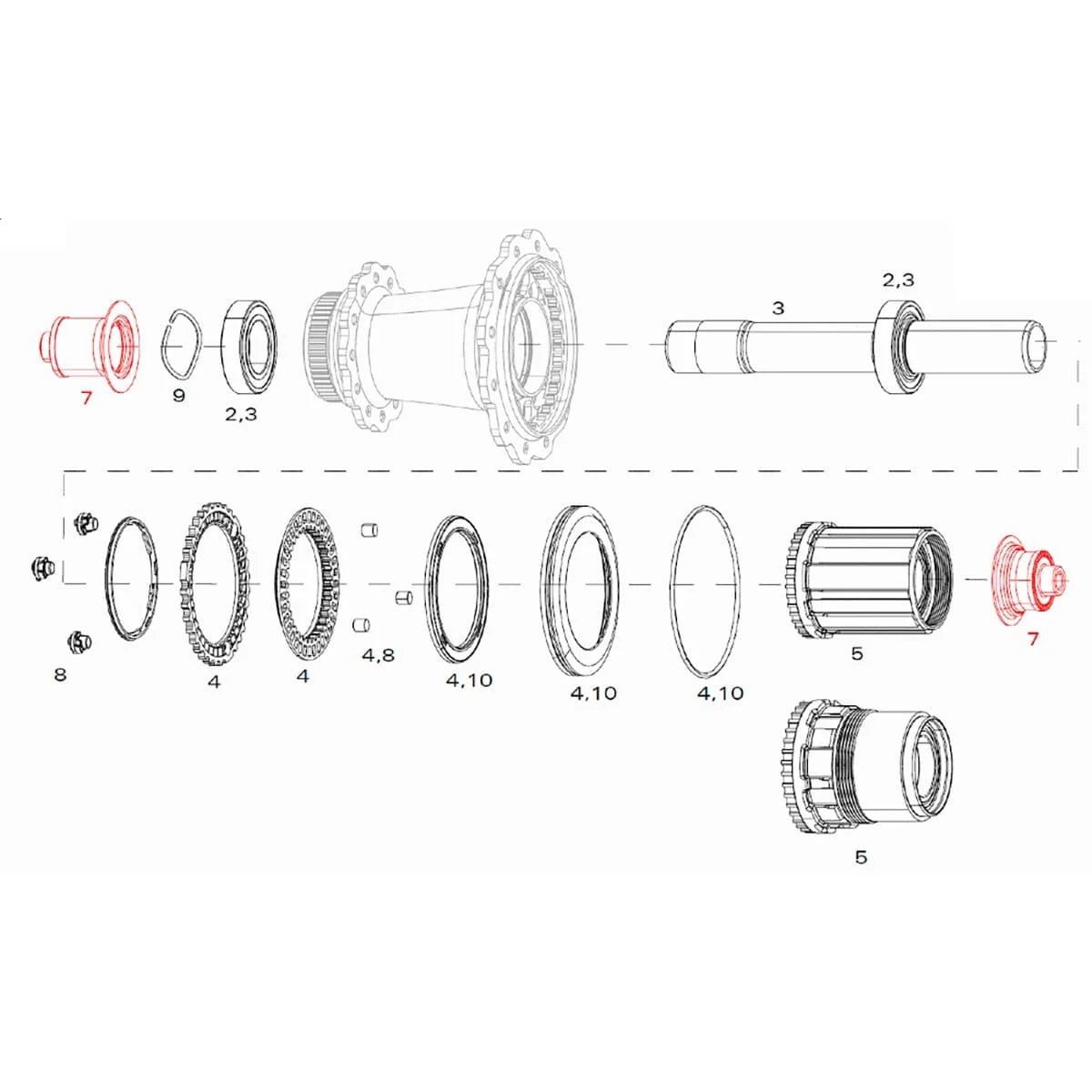 Adaptateurs pour Roue Arrière ZIPP COGNITION Disc Center Lock Quick Release XDR #11.2018.048.030