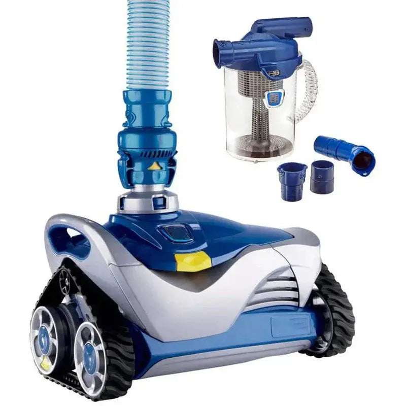 Cyclonic Suction-Side Pool Cleaner Self-Propelled Vacuum with High-Capacity Leaf Canister