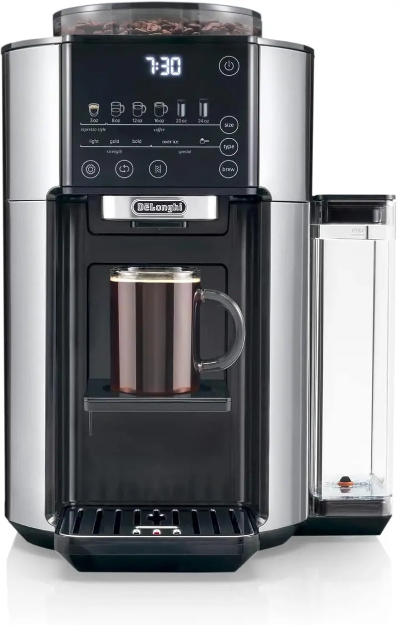 De’Longhi True Brew Single-Serve & Multi-Size Drip Coffee Maker with Integrated Grinder