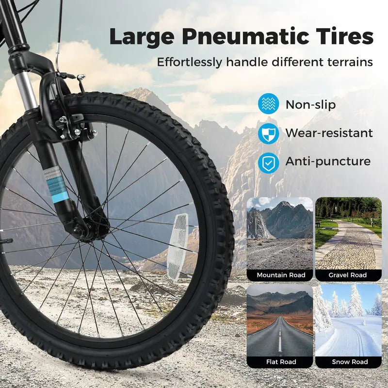Kids’ 20- and 24-Inch Mountain Bike 6-Speed Drivetrain with Front Suspension Fork