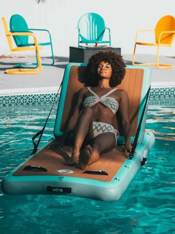 Classic Seafoam Lounge Float Chair Adjustable Reclining, Removable Backrest, 8 FT, Multi-Color Options for Pool, Lake, Beach, Family & Kids