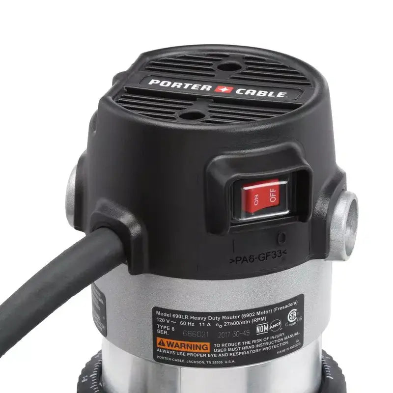 PORTER-CABLE 11-Amp Fixed-Base Router Precision Woodworking Tool for DIY and Professional Applications