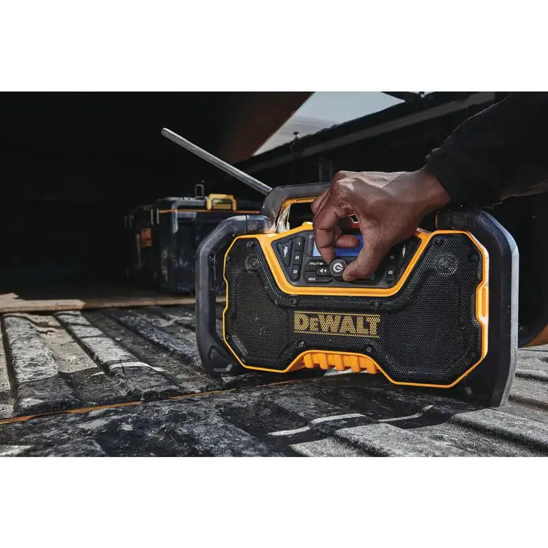 DEWALT DCR028B 20V MAX Compact Bluetooth Radio — Cordless, Tool-Only Design for Jobsite Audio
