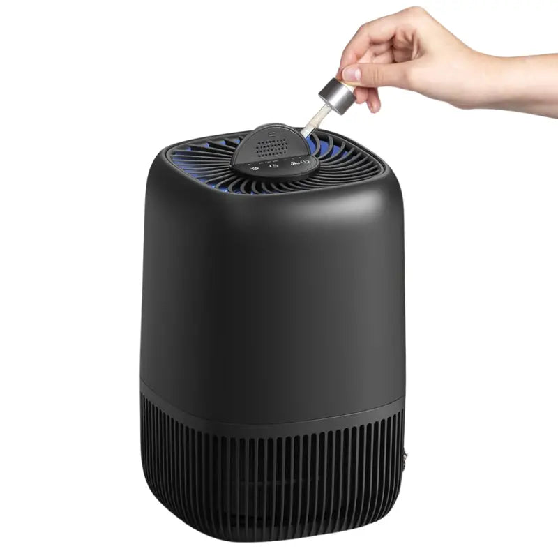 Compact Air Purifier with 360-Degree Air Intake, Touch Controls, and Quiet AC Operation