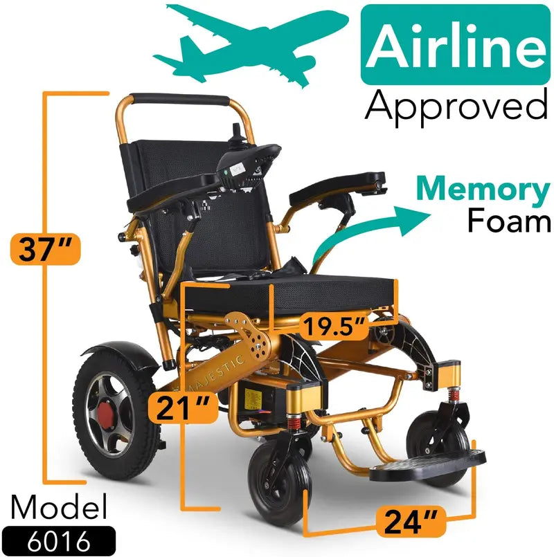 2020 Lightweight Foldable Electric Wheelchair for Travel — Aviation-Safe, Wide-Seat Motorized Mobility Scooter