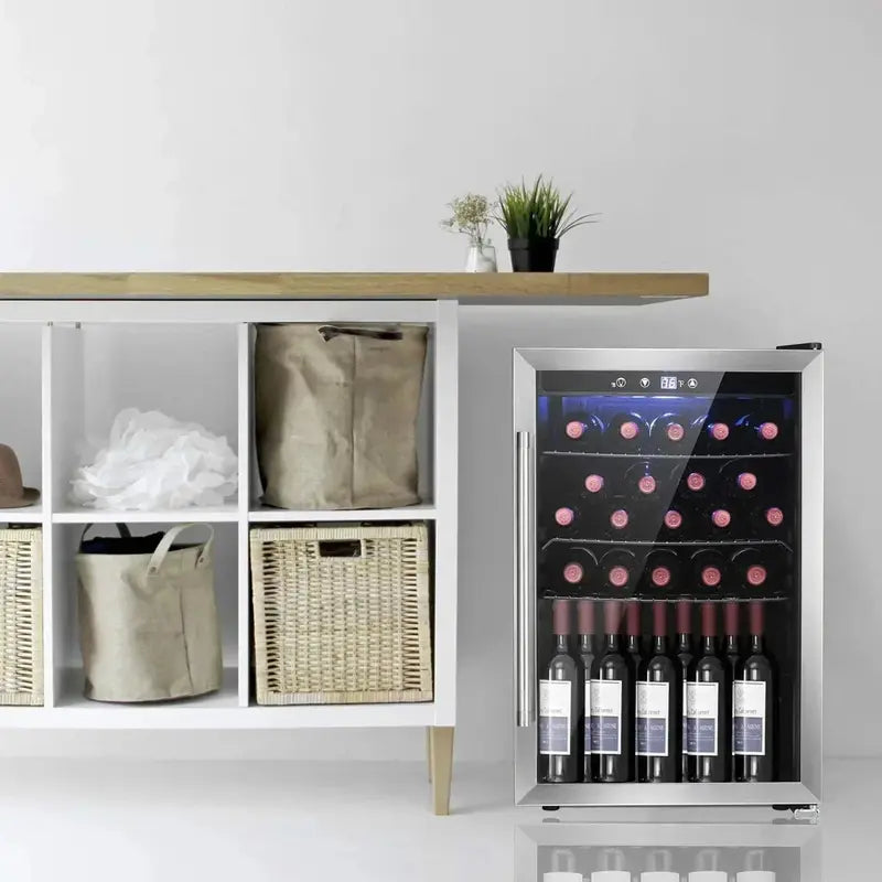 Freestanding Wine Cooler Refrigerator Dual-Zone Cabinet Fridge for Optimal Beverage Storage and Temperature Control