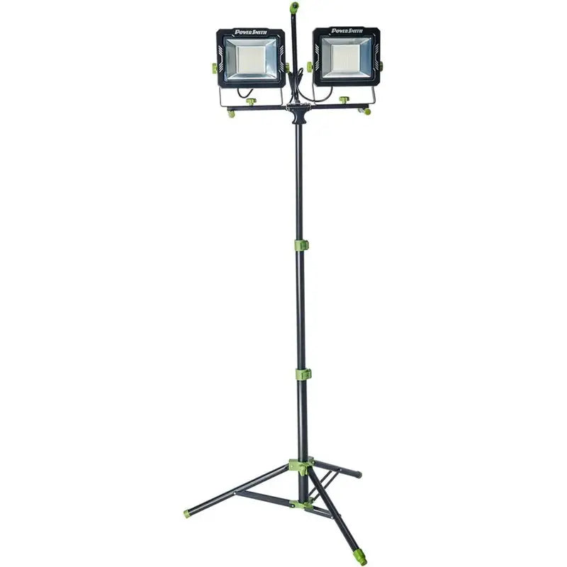 Dual-Head LED Work Light 20,000-Lumen Adjustable Brightness Lamp with Sturdy Metal Tripod & 9-Foot Cord