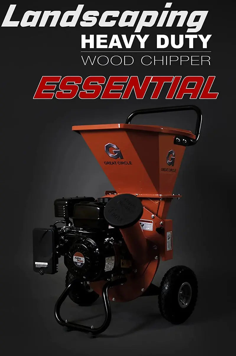 Heavy-Duty Gas-Powered Wood Chipper Shredder Mulcher