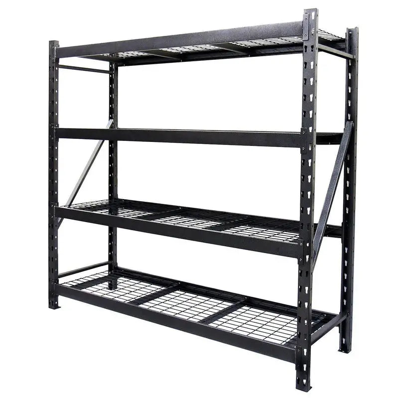 Heavy-Duty 4-Shelf Steel Storage Rack Adjustable & Modular