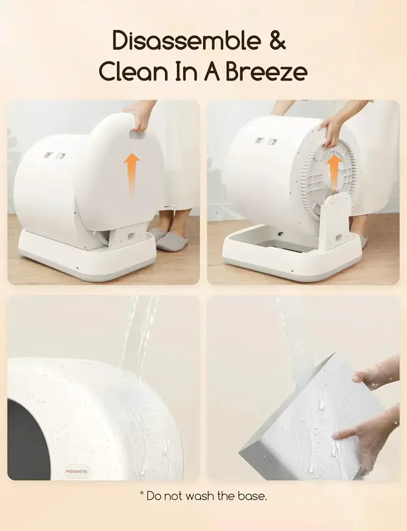 Self-Cleaning Automatic Cat Litter Box with Safety Sensors for Multi-Cat Households