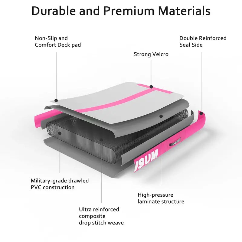 AWSUM Gymnastics Air Mat 10ft x 3.3ft x 4in Durable, Waterproof, Portable with Pump