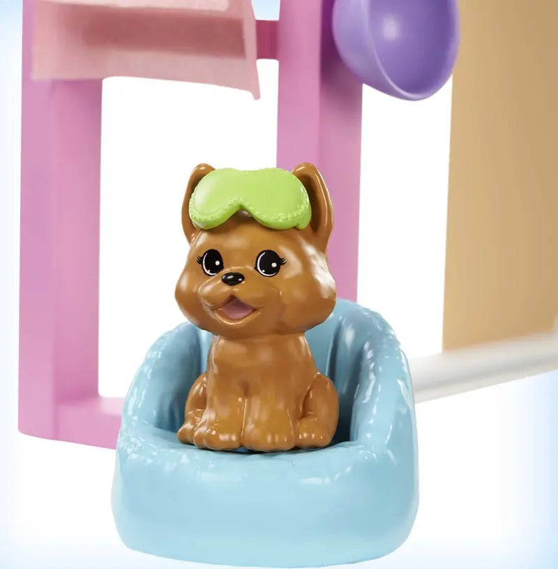 Barbie Face Mask Spa Day Playset, Brunette Doll and 10+ Accessories Including Puppy, Mask Mold and Dough