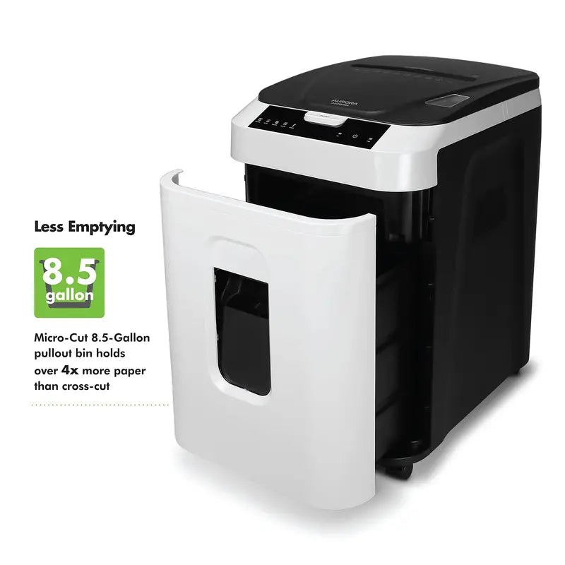 Aurora Commercial 200-Sheet Auto Feed Micro-Cut Paper Shredder, P-5 Security, 60-Min Runtime