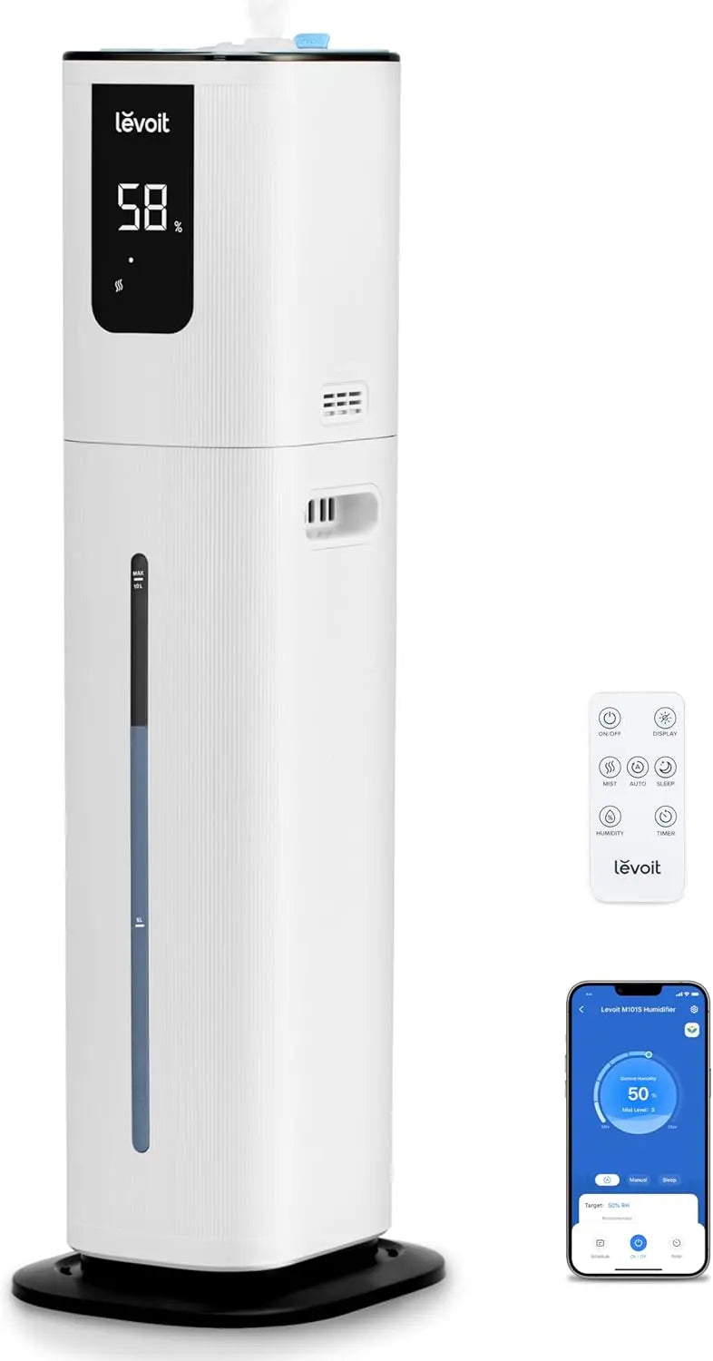 LEVOIT OasisMist 1000S Smart Humidifier 10L Capacity, 100-Hour Runtime, Auto Humidity Mode