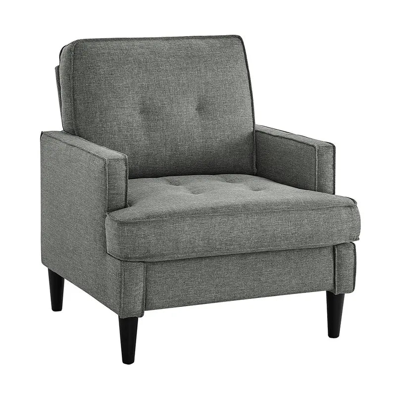 Modern Button-Tufted Accent Chair Upholstered Armchair with Contoured Back Support