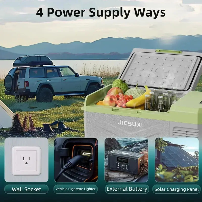 17-Quart 12V Portable Compressor Fridge Adjustable Temperature Car Cooler (-4°F to 68°F)