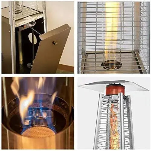 Dual Pyramid Propane Patio Heater Set 42,000 BTU Tower Heaters for Extended Outdoor Comfort