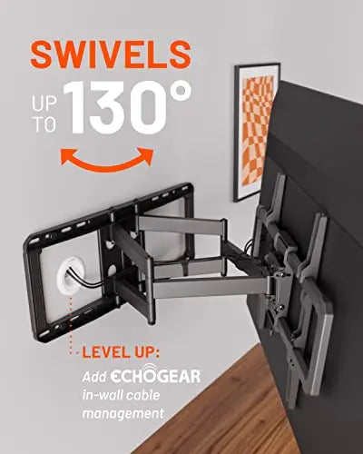 ECHOGEAR MaxMotion TV Wall Mount for Large TVs Up to 90 Full Motion Has Smooth Swivel