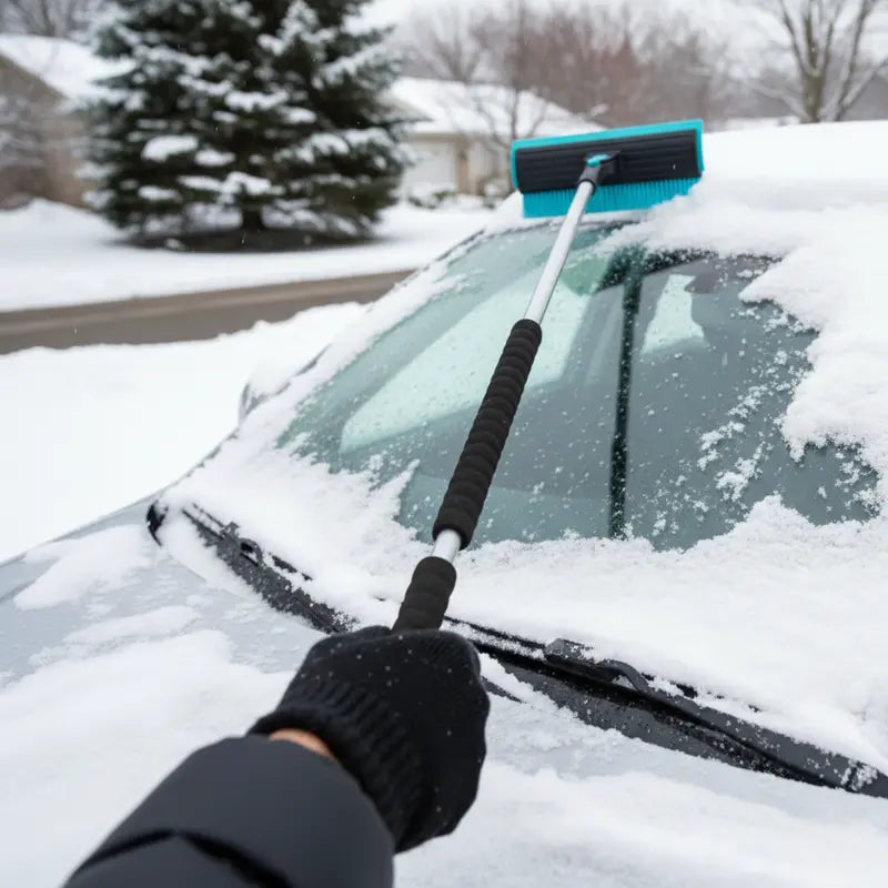 Detachable 55.7-Inch Snow Brush and Ice Scraper for Large Windshields