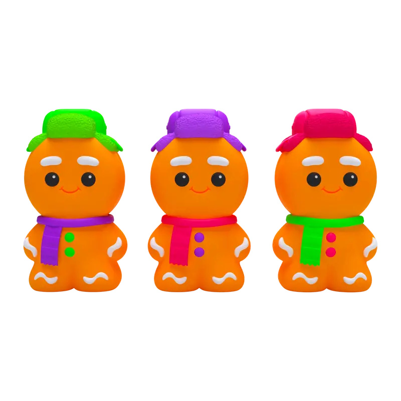 NeeDoh Ginger Glowman Glow-in-the-Dark Gingerbread-Themed Squish Toy