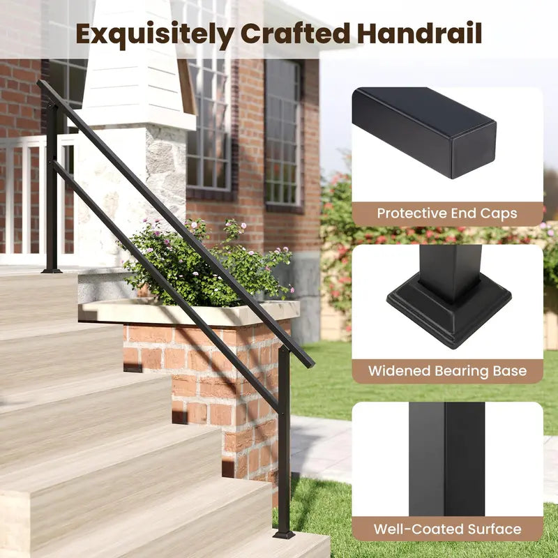 Adjustable Metal Handrail for Staircases with 06 Steps