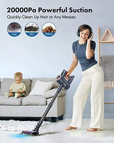 Homeika Cordless Vacuum Cleaner 20KPa Suction with Real-Time LED Display
