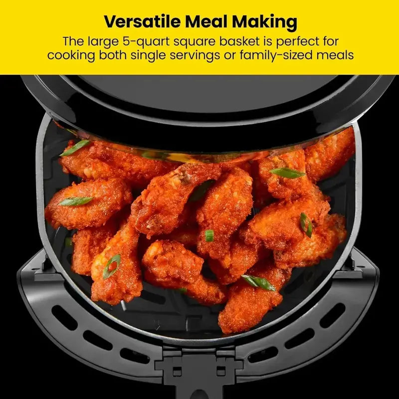 Chefman 6-Quart Dual-Basket Air Fryer with Clear View Window and Nonstick Cooking Pans